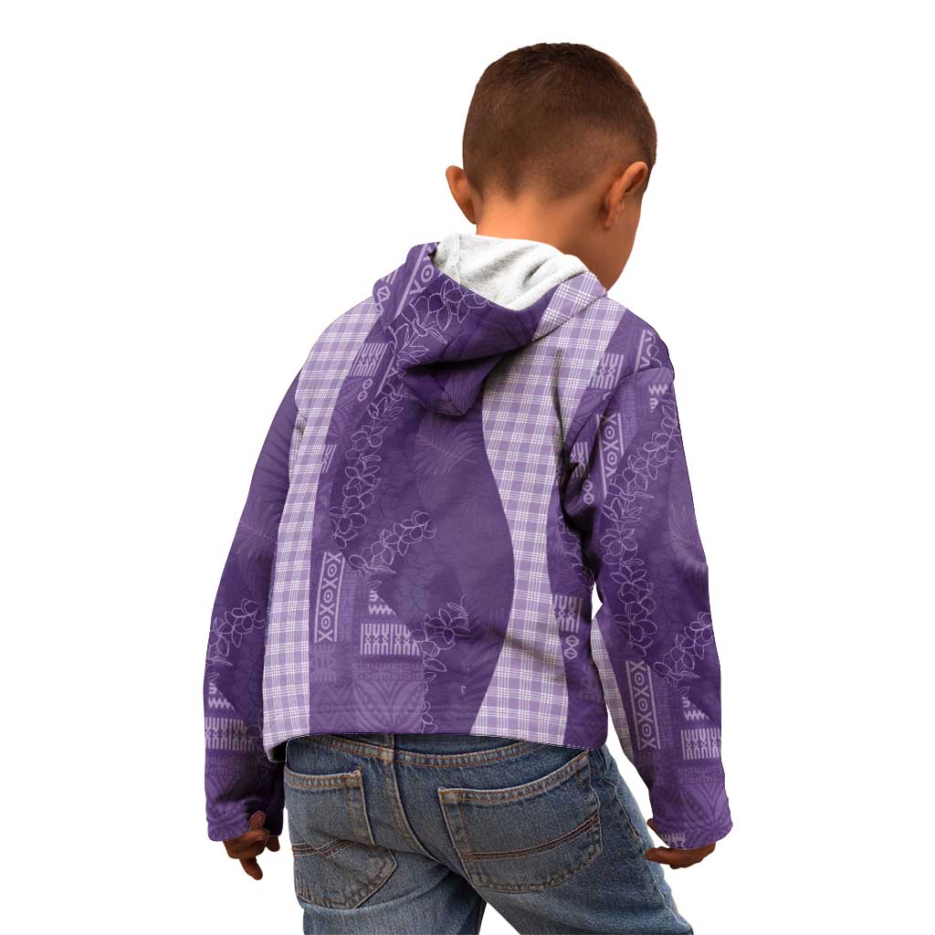 Polynesian Tribal Pattern Patchwork Picturesque Kid Hoodie Deep Violet LT7 - Polynesian Pride