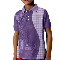 Polynesian Tribal Pattern Patchwork Picturesque Kid Polo Shirt Deep Violet LT7 Kid Violet - Polynesian Pride