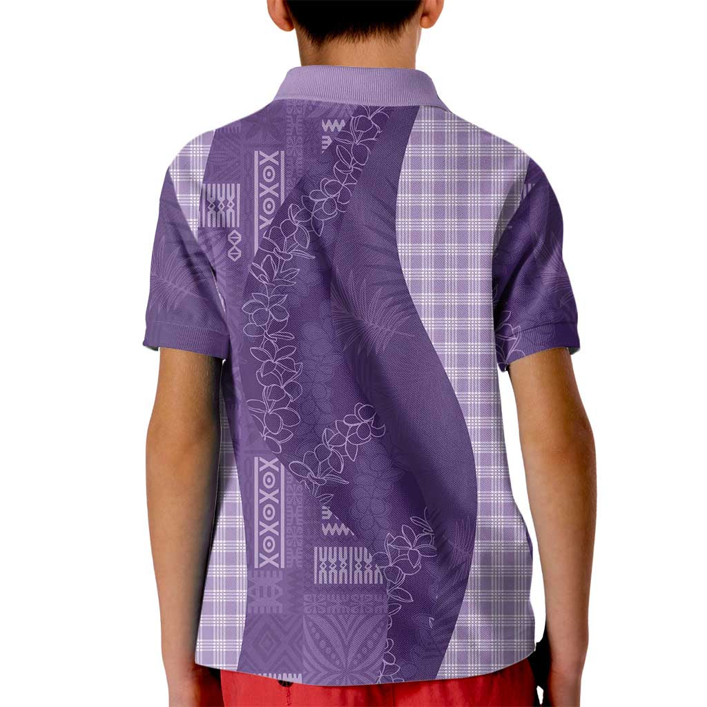 Polynesian Tribal Pattern Patchwork Picturesque Kid Polo Shirt Deep Violet LT7 - Polynesian Pride