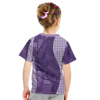 Polynesian Tribal Pattern Patchwork Picturesque Kid T Shirt Deep Violet LT7 - Polynesian Pride