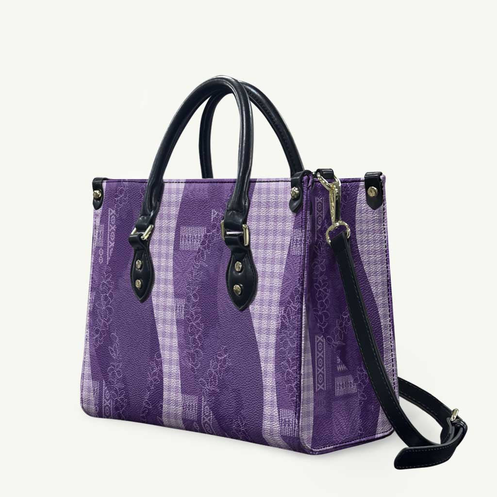 Polynesian Tribal Pattern Patchwork Picturesque Leather Bag Deep Violet LT7 Violet - Polynesian Pride