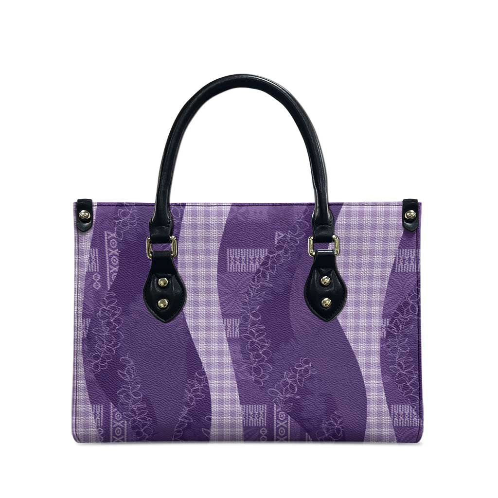 Polynesian Tribal Pattern Patchwork Picturesque Leather Bag Deep Violet LT7 - Polynesian Pride