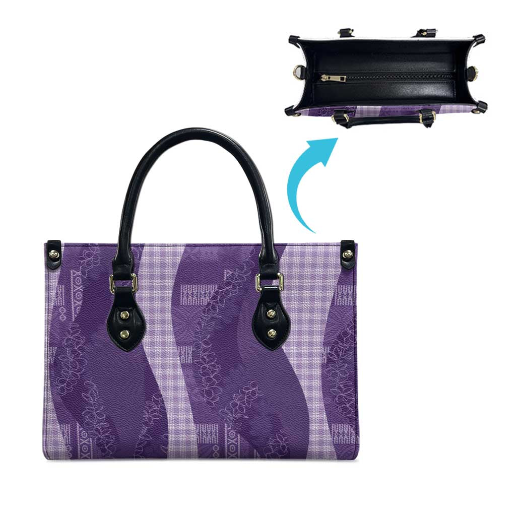 Polynesian Tribal Pattern Patchwork Picturesque Leather Bag Deep Violet LT7 - Polynesian Pride
