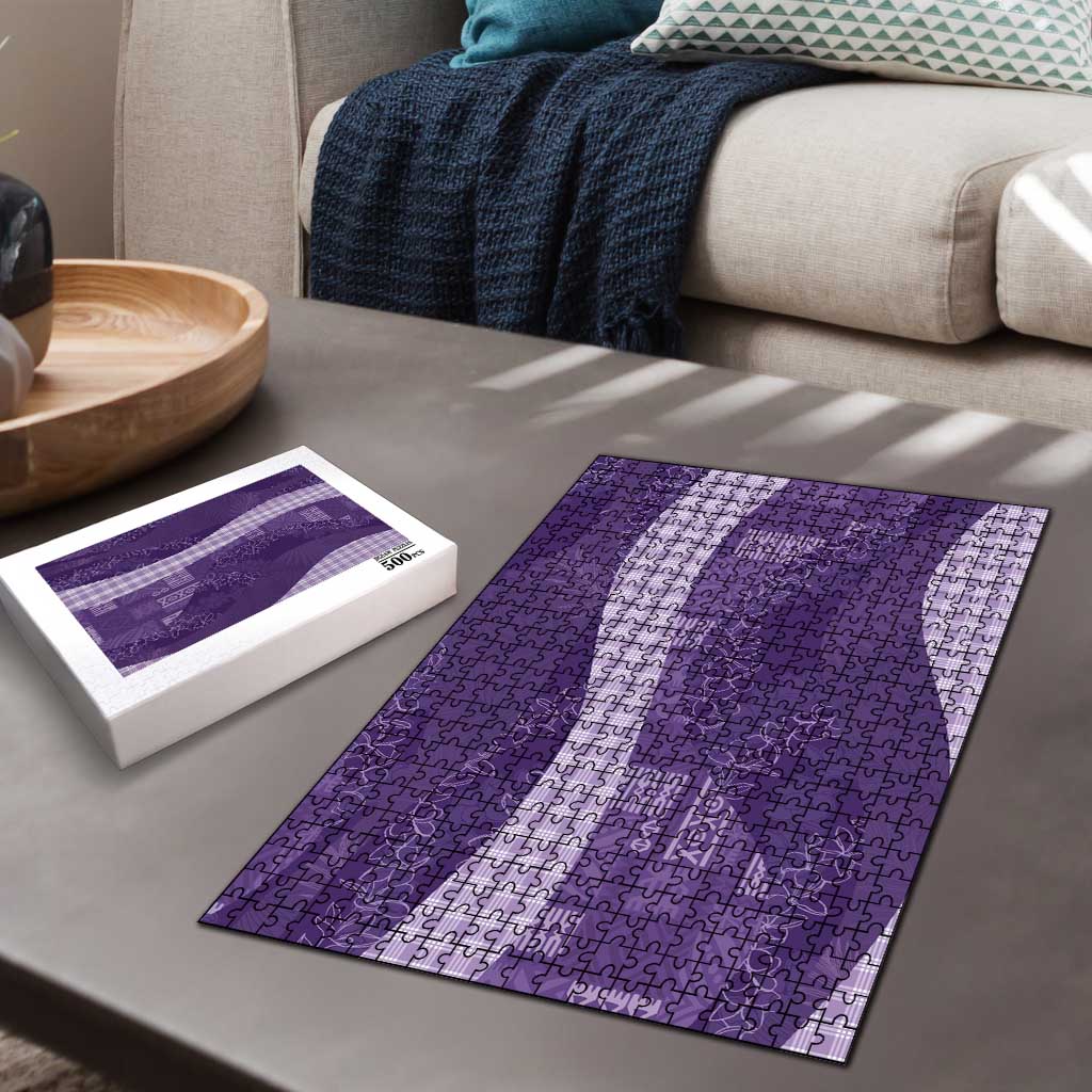 Polynesian Tribal Pattern Patchwork Picturesque Puzzle Deep Violet LT7 - Polynesian Pride