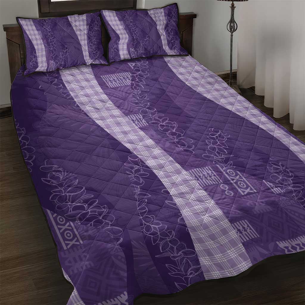 Polynesian Tribal Pattern Patchwork Picturesque Quilt Bed Set Deep Violet LT7 Violet - Polynesian Pride