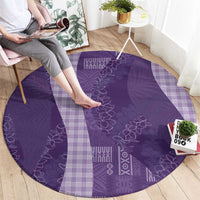 Polynesian Tribal Pattern Patchwork Picturesque Round Carpet Deep Violet LT7 - Polynesian Pride