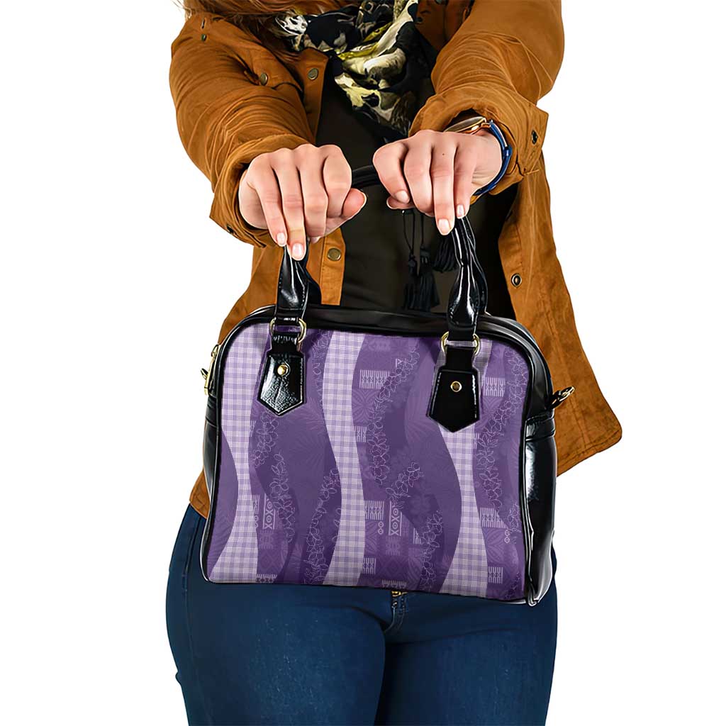 Polynesian Tribal Pattern Patchwork Picturesque Shoulder Handbag Deep Violet LT7 One Size Violet - Polynesian Pride