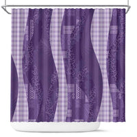 Polynesian Tribal Pattern Patchwork Picturesque Shower Curtain Deep Violet LT7 Violet - Polynesian Pride