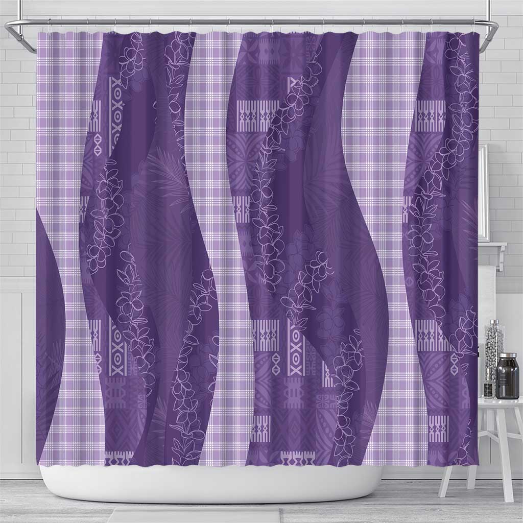 Polynesian Tribal Pattern Patchwork Picturesque Shower Curtain Deep Violet LT7 - Polynesian Pride