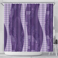 Polynesian Tribal Pattern Patchwork Picturesque Shower Curtain Deep Violet LT7 - Polynesian Pride
