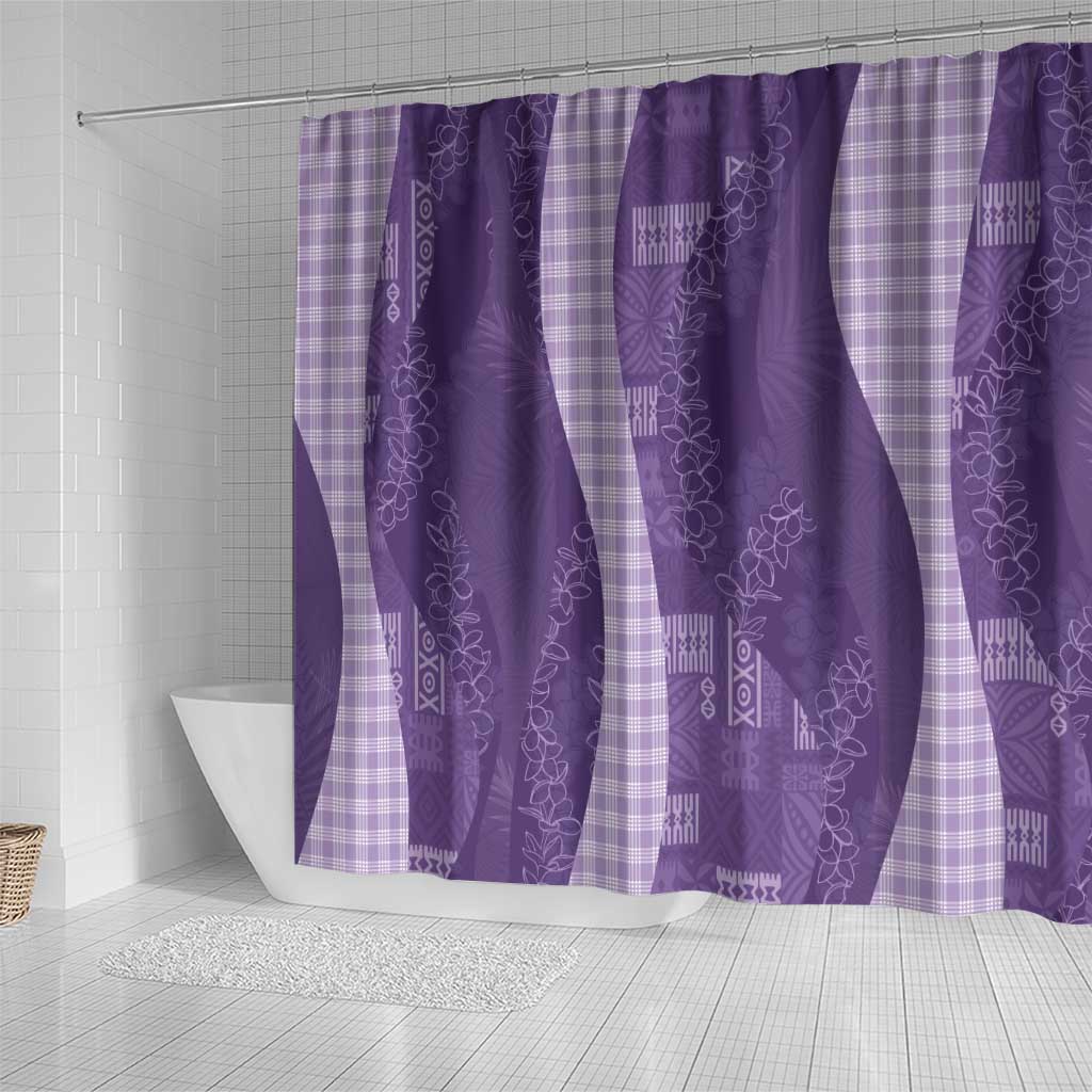 Polynesian Tribal Pattern Patchwork Picturesque Shower Curtain Deep Violet LT7 - Polynesian Pride