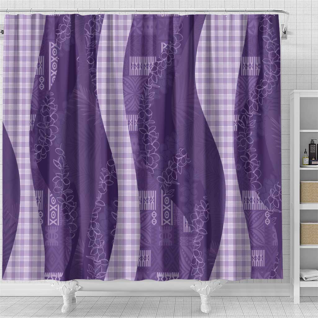 Polynesian Tribal Pattern Patchwork Picturesque Shower Curtain Deep Violet LT7 - Polynesian Pride