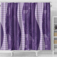 Polynesian Tribal Pattern Patchwork Picturesque Shower Curtain Deep Violet LT7 - Polynesian Pride