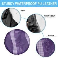 Polynesian Tribal Pattern Patchwork Picturesque Spare Tire Cover Deep Violet LT7 - Polynesian Pride