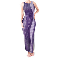 Polynesian Tribal Pattern Patchwork Picturesque Tank Maxi Dress Deep Violet LT7 Women Violet - Polynesian Pride
