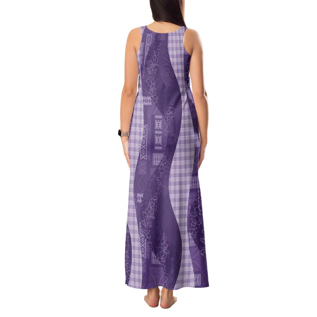 Polynesian Tribal Pattern Patchwork Picturesque Tank Maxi Dress Deep Violet LT7 - Polynesian Pride