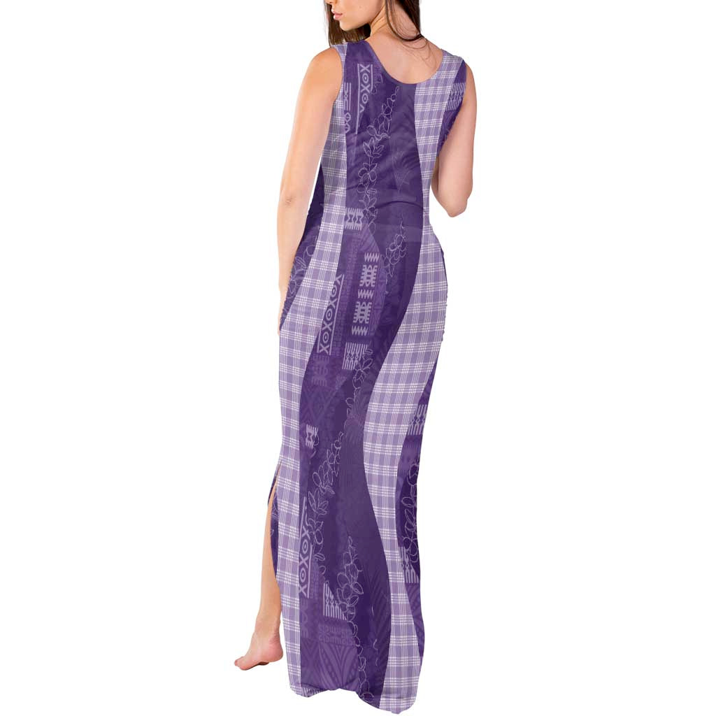 Polynesian Tribal Pattern Patchwork Picturesque Tank Maxi Dress Deep Violet LT7 - Polynesian Pride