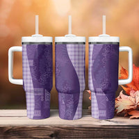 Polynesian Tribal Pattern Patchwork Picturesque Tumbler With Handle Deep Violet LT7 - Polynesian Pride