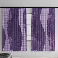 Polynesian Tribal Pattern Patchwork Picturesque Window Curtain Deep Violet LT7 With Hooks Violet - Polynesian Pride
