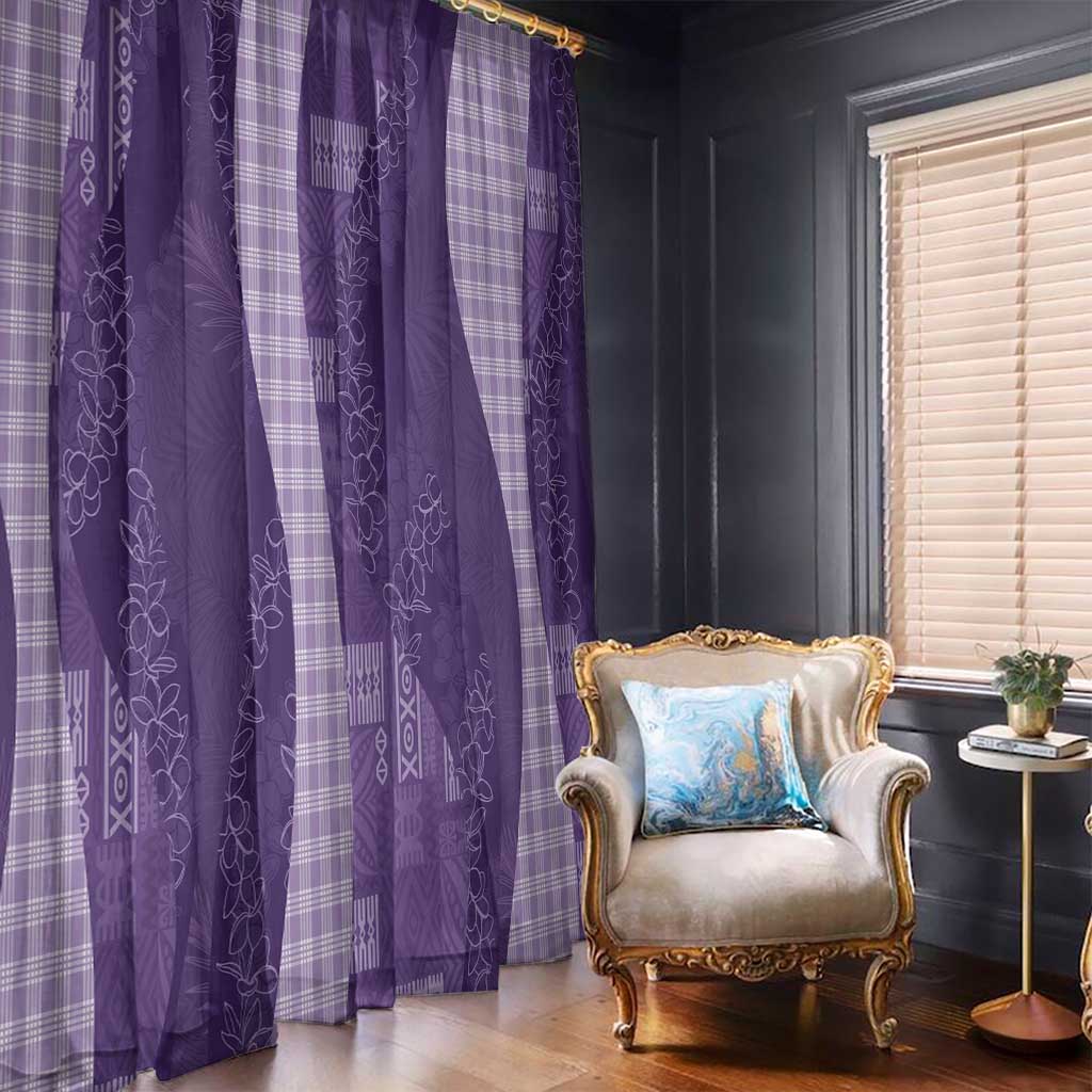 Polynesian Tribal Pattern Patchwork Picturesque Window Curtain Deep Violet LT7 - Polynesian Pride