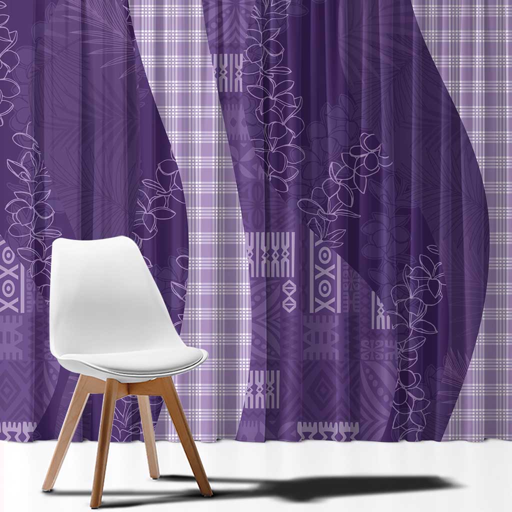 Polynesian Tribal Pattern Patchwork Picturesque Window Curtain Deep Violet LT7 - Polynesian Pride