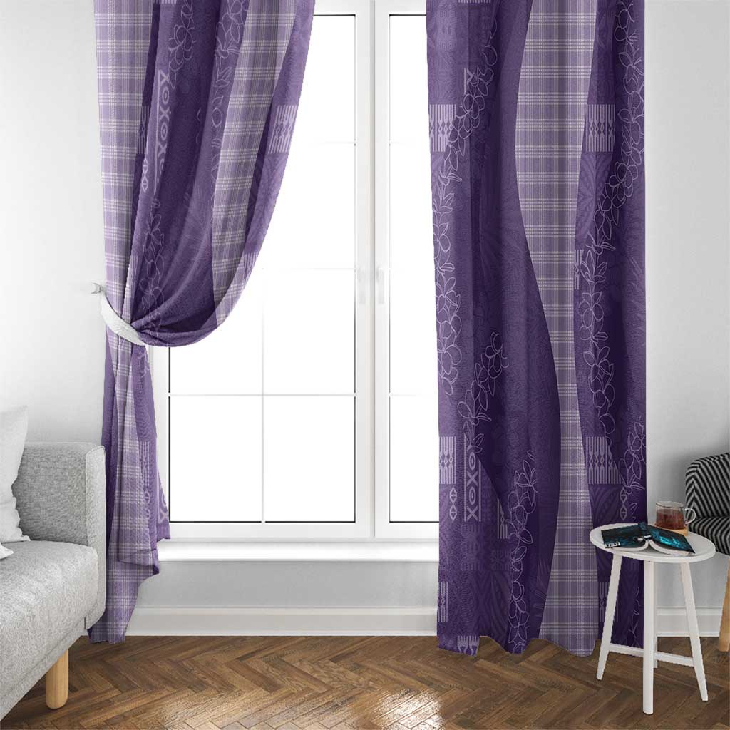 Polynesian Tribal Pattern Patchwork Picturesque Window Curtain Deep Violet LT7 - Polynesian Pride