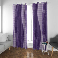 Polynesian Tribal Pattern Patchwork Picturesque Window Curtain Deep Violet LT7 With Grommets Violet - Polynesian Pride