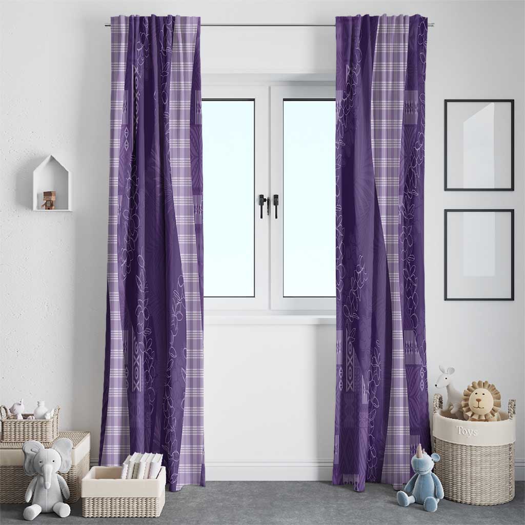 Polynesian Tribal Pattern Patchwork Picturesque Window Curtain Deep Violet LT7 - Polynesian Pride