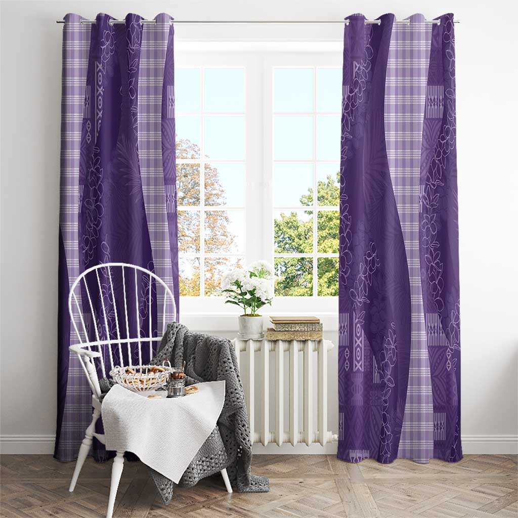 Polynesian Tribal Pattern Patchwork Picturesque Window Curtain Deep Violet LT7 - Polynesian Pride