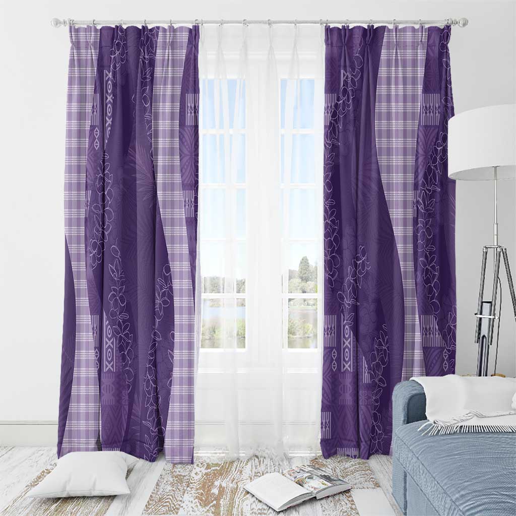 Polynesian Tribal Pattern Patchwork Picturesque Window Curtain Deep Violet LT7 - Polynesian Pride