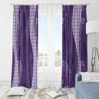 Polynesian Tribal Pattern Patchwork Picturesque Window Curtain Deep Violet LT7 - Polynesian Pride