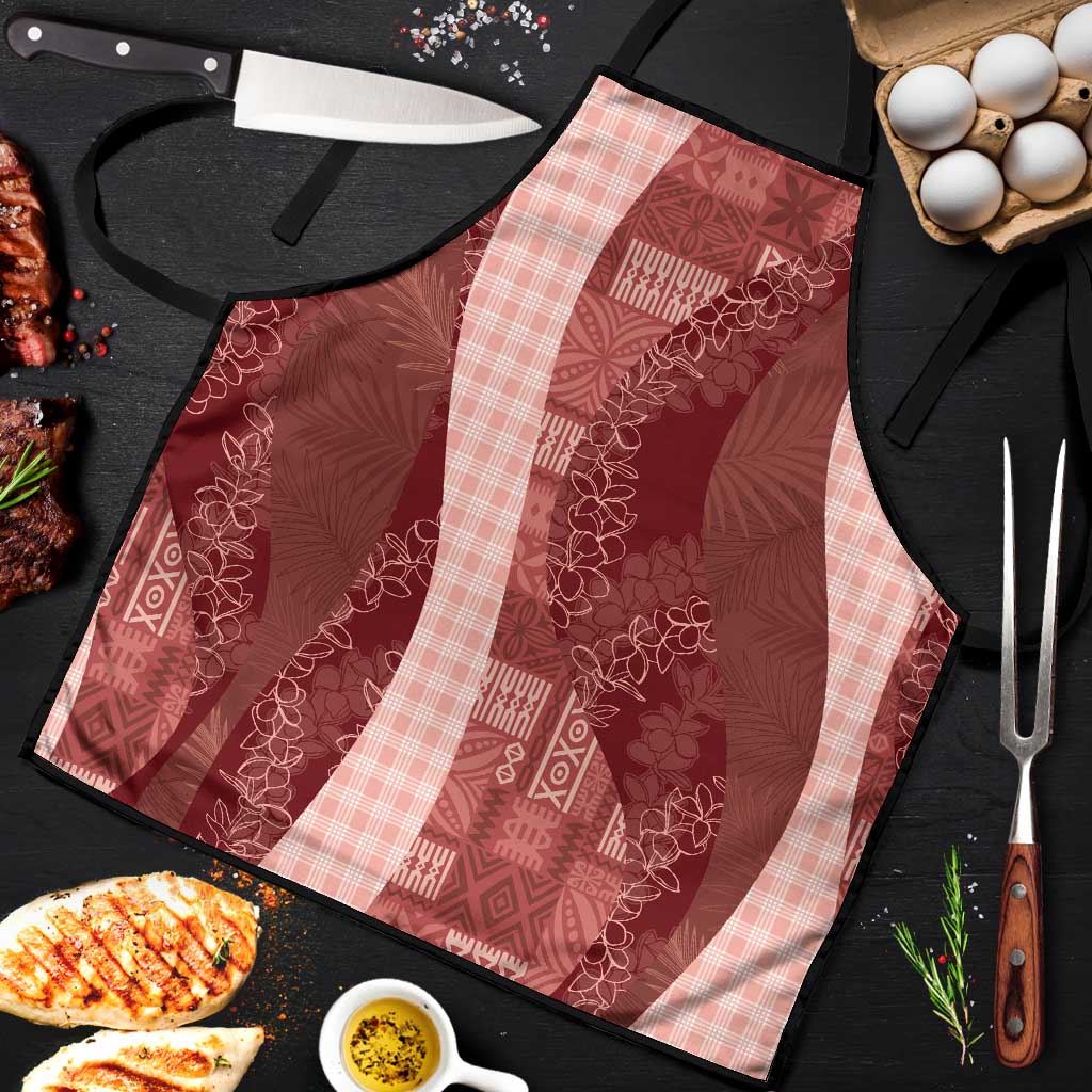 Polynesian Tribal Pattern Patchwork Picturesque Apron Crimson LT7 Crimson - Polynesian Pride