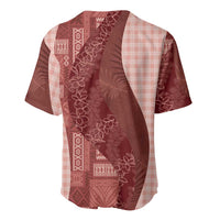 Polynesian Tribal Pattern Patchwork Picturesque Baseball Jersey Crimson LT7 - Polynesian Pride