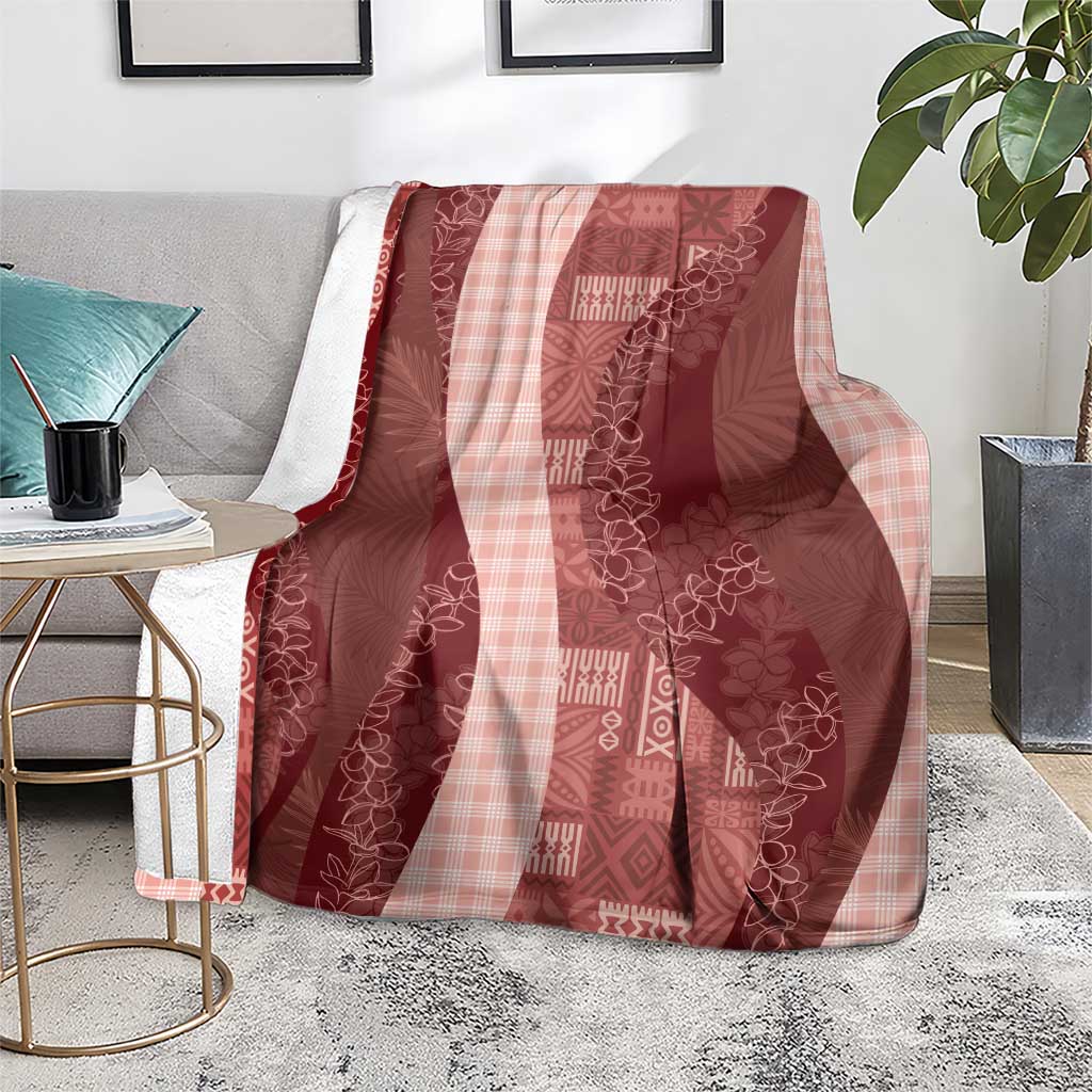 Polynesian Tribal Pattern Patchwork Picturesque Blanket Crimson LT7 - Polynesian Pride