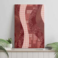 Polynesian Tribal Pattern Patchwork Picturesque Canvas Wall Art Crimson LT7 - Polynesian Pride