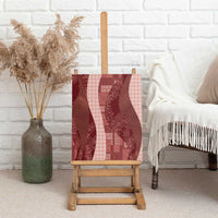 Polynesian Tribal Pattern Patchwork Picturesque Canvas Wall Art Crimson LT7 - Polynesian Pride