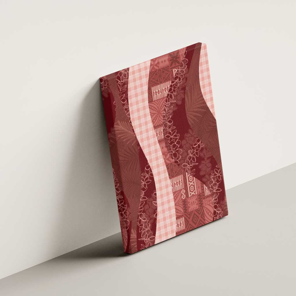 Polynesian Tribal Pattern Patchwork Picturesque Canvas Wall Art Crimson LT7 - Polynesian Pride