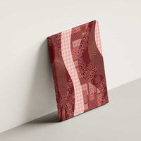Polynesian Tribal Pattern Patchwork Picturesque Canvas Wall Art Crimson LT7 - Polynesian Pride