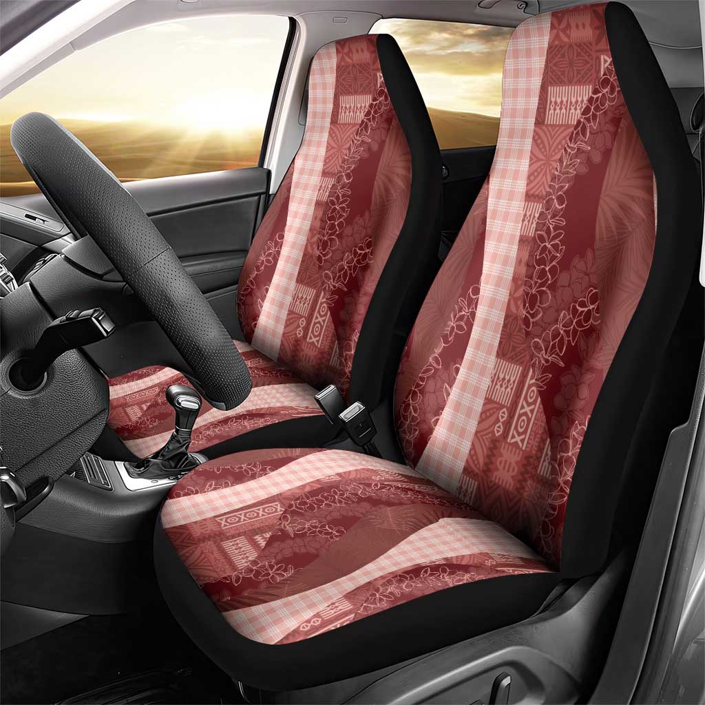 Polynesian Tribal Pattern Patchwork Picturesque Car Seat Cover Crimson LT7 - Polynesian Pride