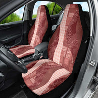 Polynesian Tribal Pattern Patchwork Picturesque Car Seat Cover Crimson LT7 - Polynesian Pride