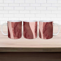Polynesian Tribal Pattern Patchwork Picturesque Ceramic Mug Crimson LT7 - Polynesian Pride