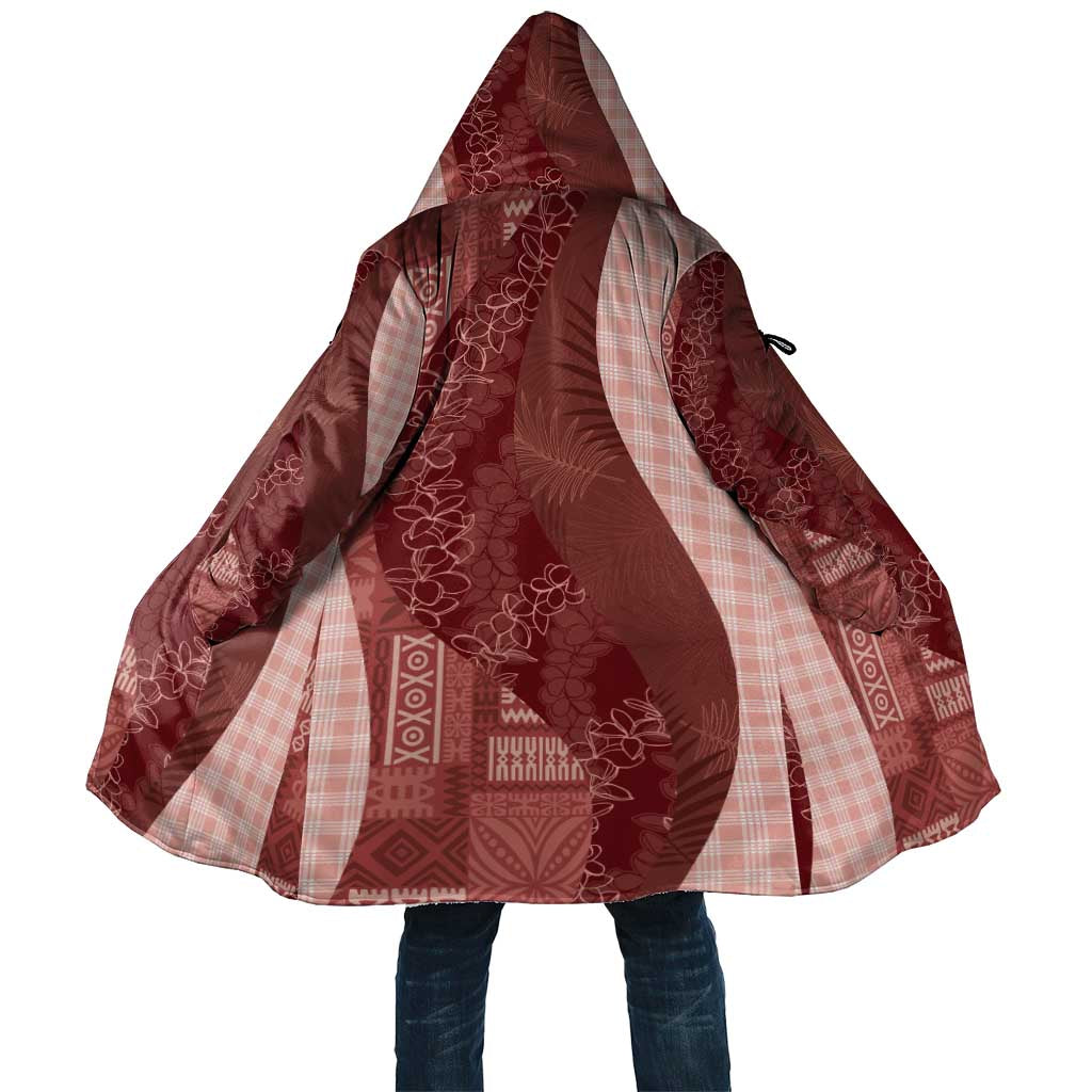 Polynesian Tribal Pattern Patchwork Picturesque Cloak Crimson LT7 Unisex Crimson - Polynesian Pride