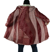 Polynesian Tribal Pattern Patchwork Picturesque Cloak Crimson LT7 - Polynesian Pride