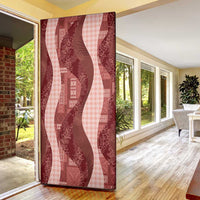 Polynesian Tribal Pattern Patchwork Picturesque Door Cover Crimson LT7 - Polynesian Pride