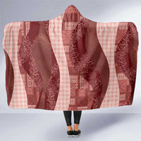 Polynesian Tribal Pattern Patchwork Picturesque Hooded Blanket Crimson LT7 One Size Crimson - Polynesian Pride