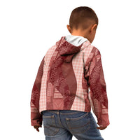 Polynesian Tribal Pattern Patchwork Picturesque Kid Hoodie Crimson LT7 - Polynesian Pride
