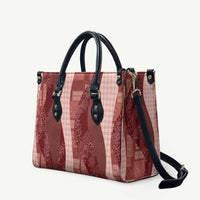 Polynesian Tribal Pattern Patchwork Picturesque Leather Bag Crimson LT7 Crimson - Polynesian Pride