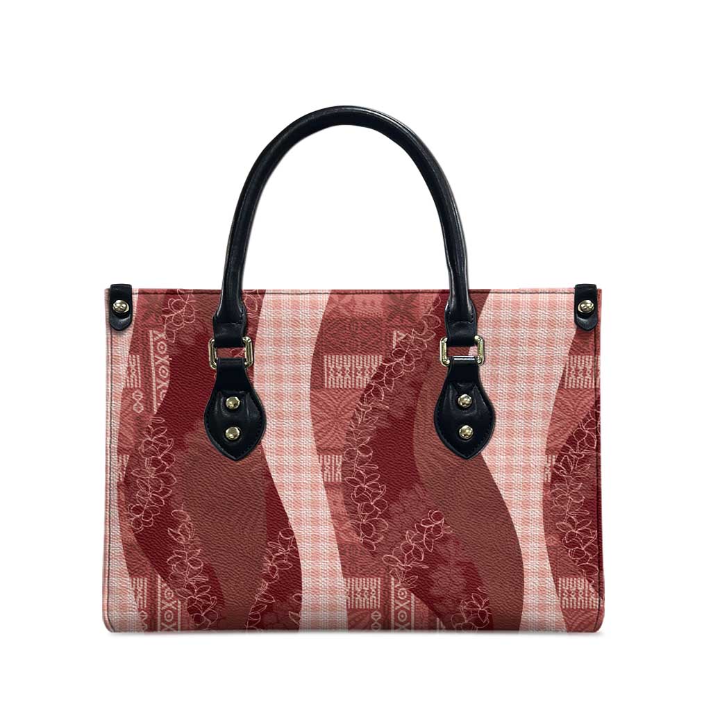 Polynesian Tribal Pattern Patchwork Picturesque Leather Bag Crimson LT7 - Polynesian Pride