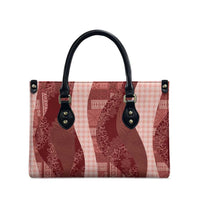 Polynesian Tribal Pattern Patchwork Picturesque Leather Bag Crimson LT7 - Polynesian Pride