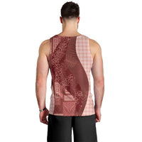 Polynesian Tribal Pattern Patchwork Picturesque Men Tank Top Crimson LT7 - Polynesian Pride